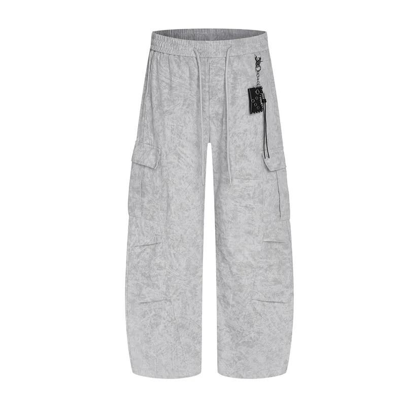 Jiayiku Fashion Brand  American Vintage Washed Old Scimitar Casual Pants Men's And Women's Loose Draped Wide-leg Pants