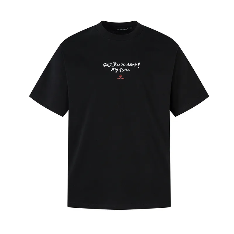 Jiayiku Men's  Summer American Retro Trendy Brand Culture Shirt Graffiti Printed Heavy Cotton Short-sleeved T-shirt