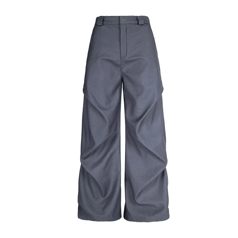 Jiayiku Men's  New Style Retro Pleated Pants Pants For Men And Women Cleanfit Loose Casual Pants
