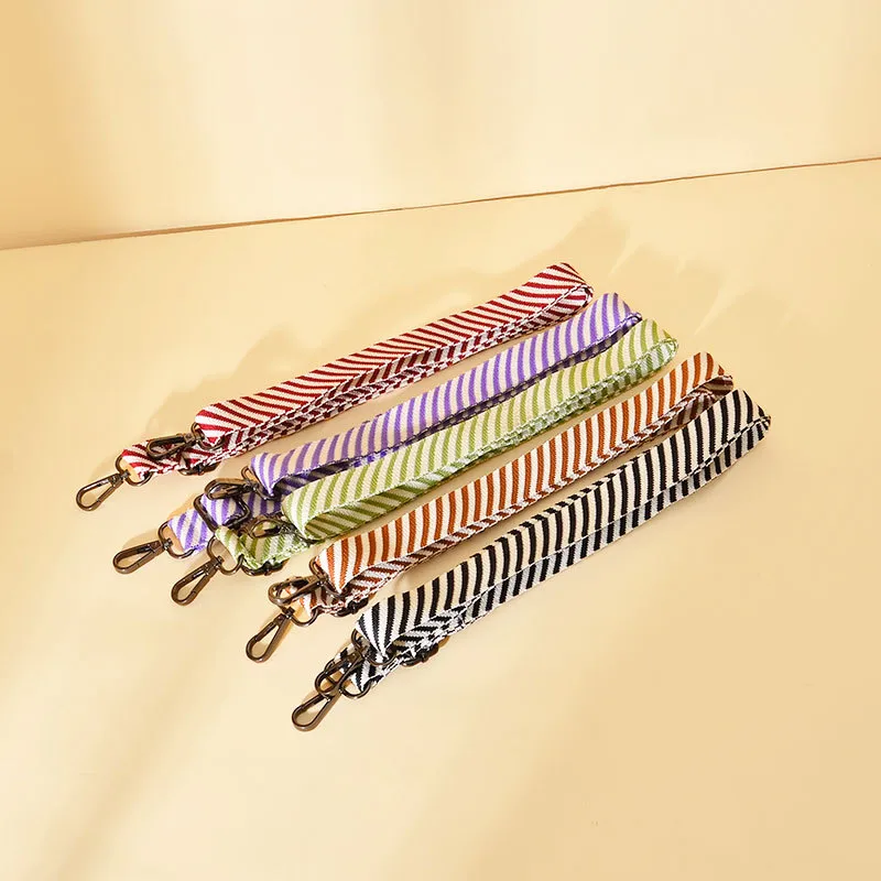 New Colorful Shoulder Strap Adjustable Women's Bag Accessories Single Shoulder Crossbody Women's Bag Knitted Shoulder Strap Ethnic Style