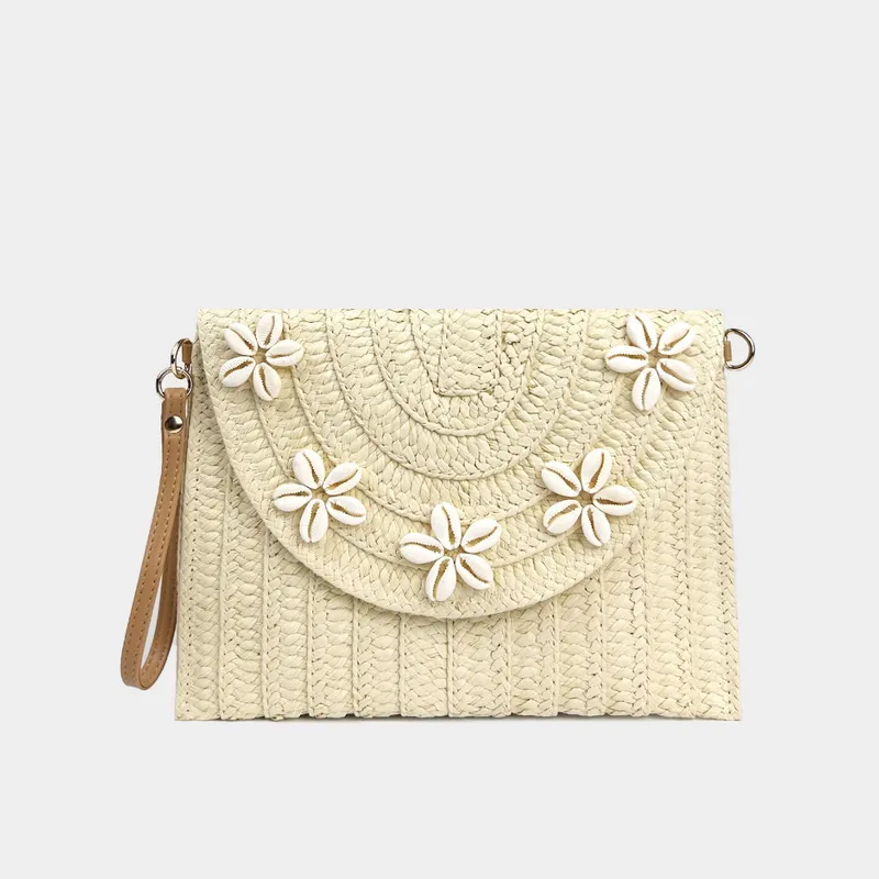 Hand-woven Clutch Bag  Summer New Shoulder Bag Women's  Fashion Crossbody Bag Straw Envelope Bag