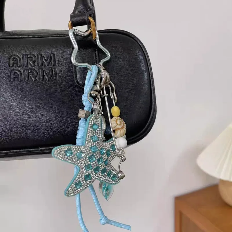 Original Design Starfish Shell Pendant Miu Bag Hanging Romantic Blue Sea Pendant Ocean Style Accessories Ins New