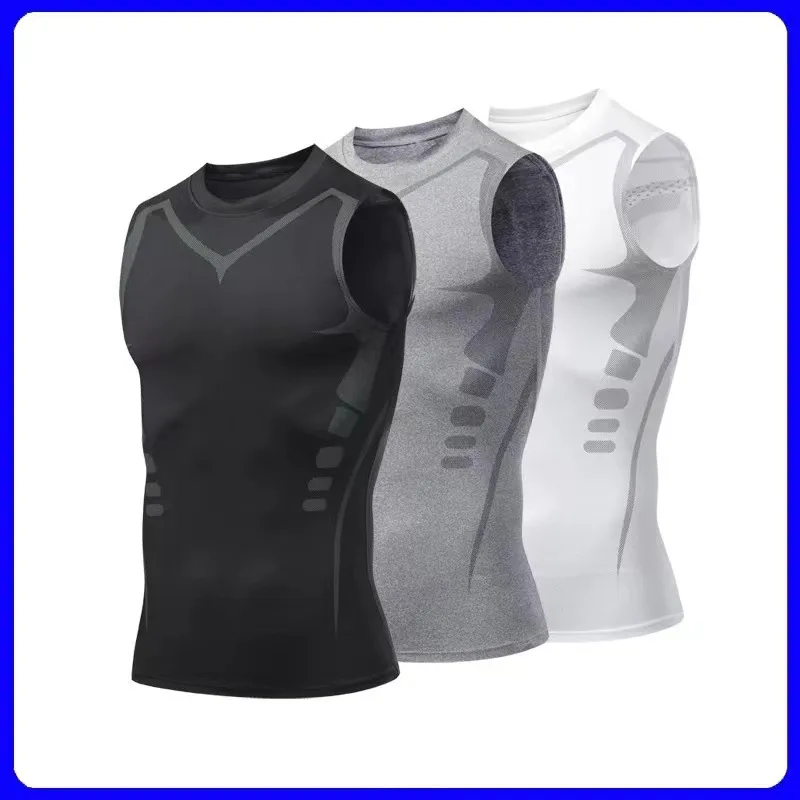 Quick-drying Vest Men's Compression Tight Elastic Science Fiction Sports Fitness Suit Training Basketball Fitness Running