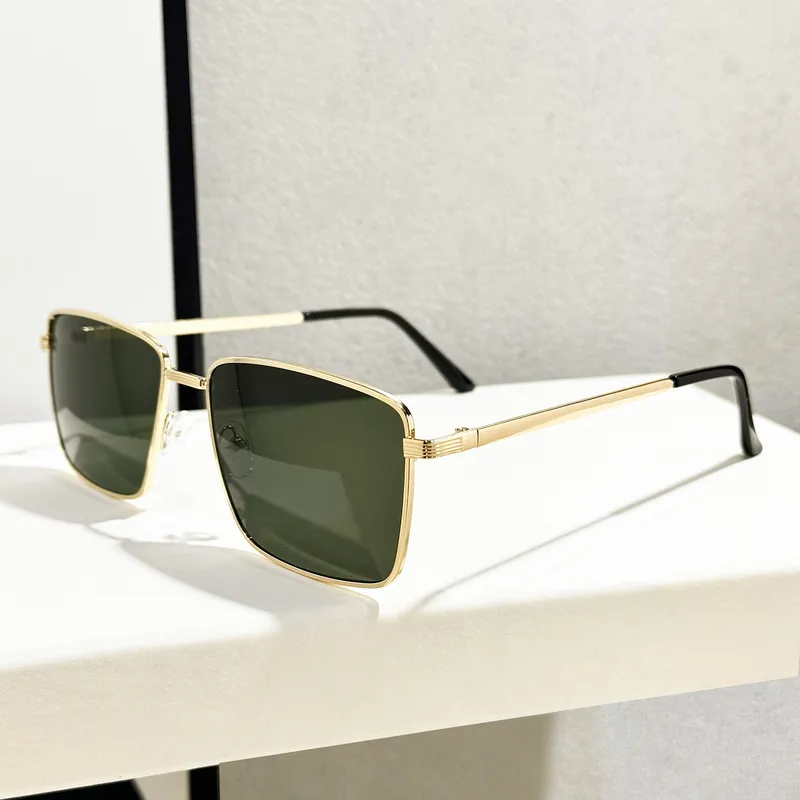 Fashionable Retro Square Frame Sunglasses Unisex Metal Full Frame Glasses Suitable For Casual Outdoor Daily Street Shopping