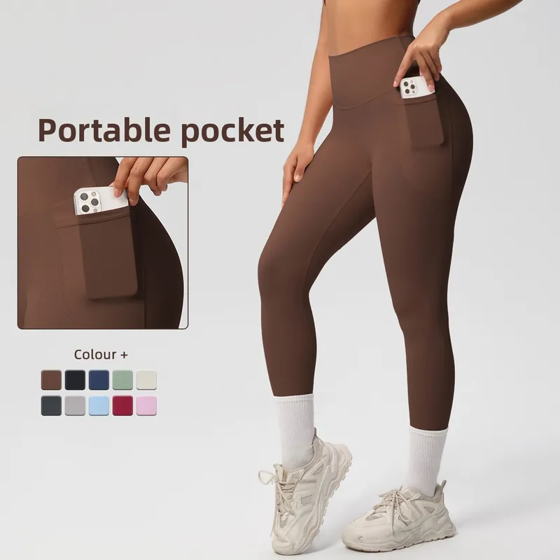 New Pure Color Double-Sided Brushed High-Waist Yoga Pants Breathable Sports Running Fitness Gym Shorts Nylon Spandex Shorts