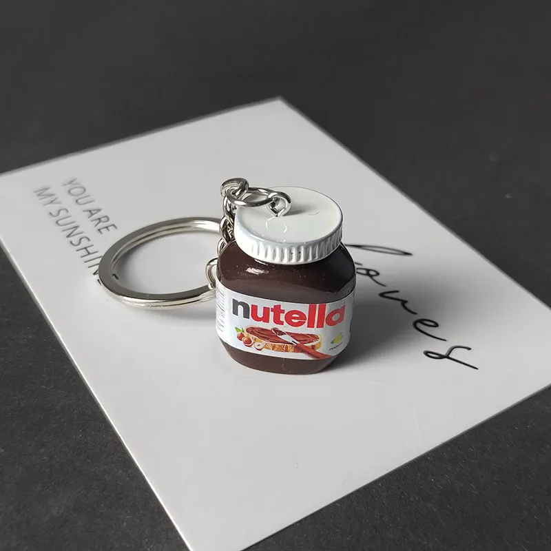 Miniature Resin Peanut Butter Keychain Pendant Simulation Decorative Food Flavoring Agent Cute Countryside New Style Accessory