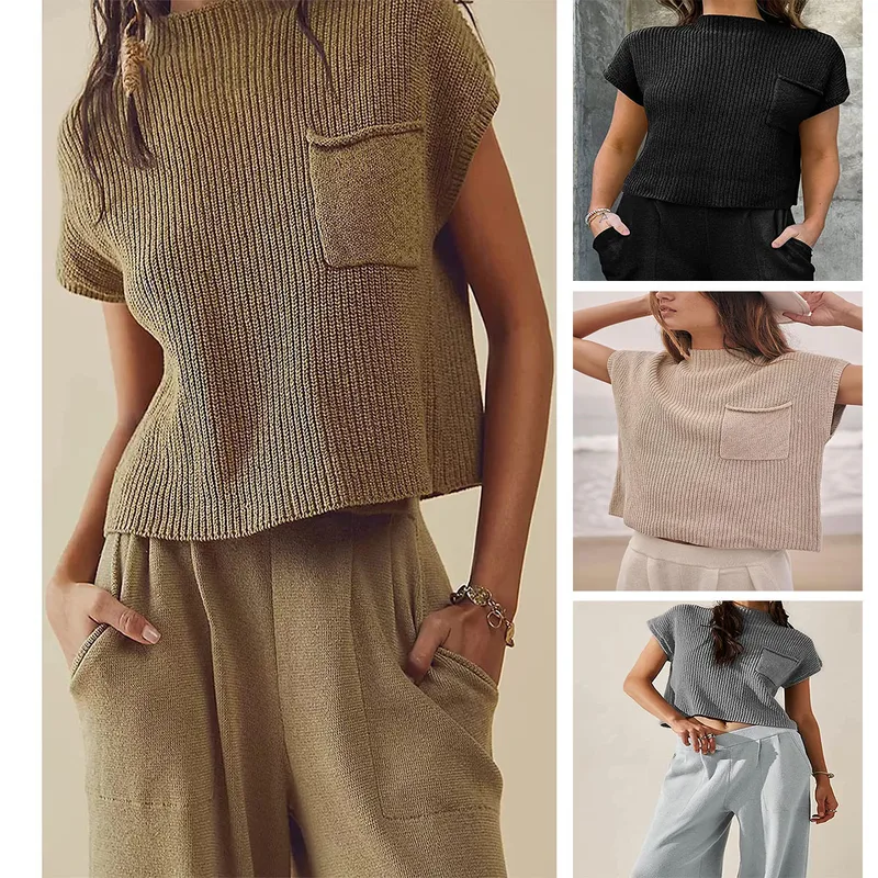 Casual Knitted Vest Women Sleeveless Turtleneck Sweater European Street Fashion Solid Color Polyester Long