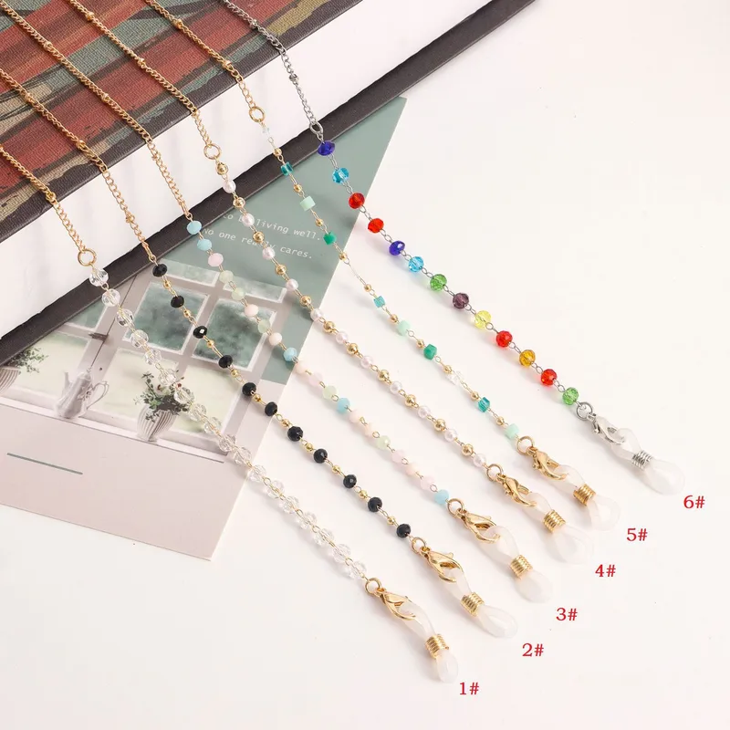Style Colorful Crystal Eyeglass Chain Mask And Sunglasses Holder Fashionable Alloy Material Accessory