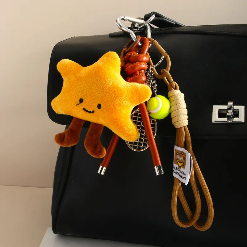 Samsung-Shaped Plush Key Chain Bag Accessories Sweet Girl Doll Tennis Key Chain Handmade Design Fashion Personalized Blogger Item
