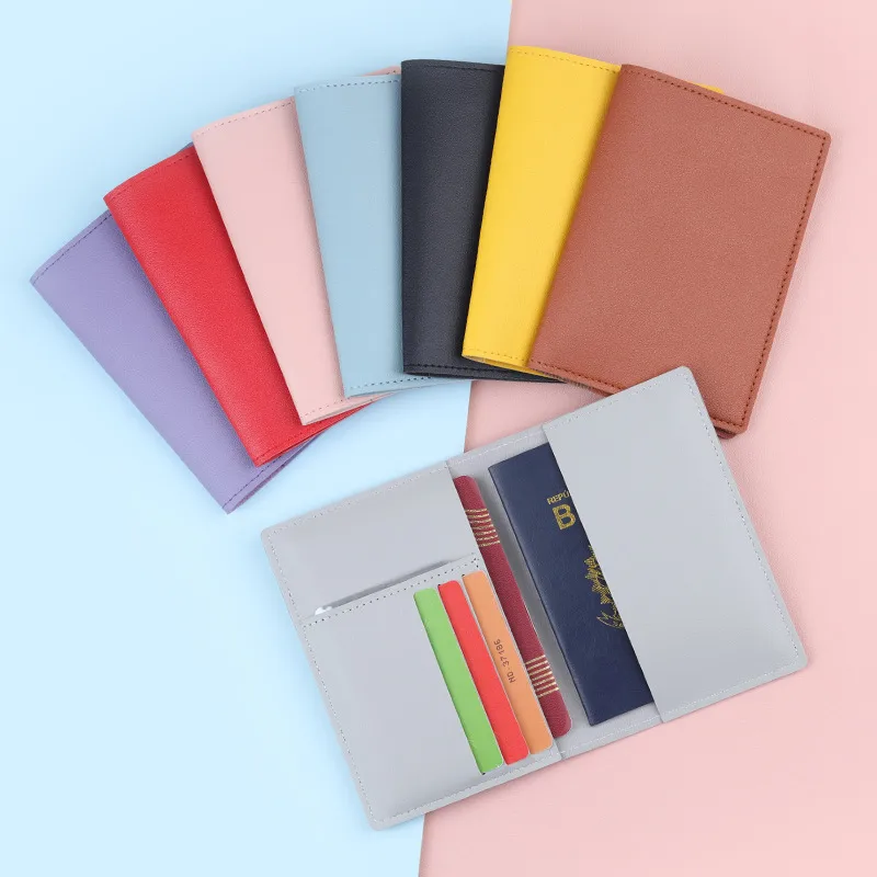 Leather Passport Case Multi-Functional Men's Driving License Certificate Ticket Card Bag Urban Simple Style Ultra Light