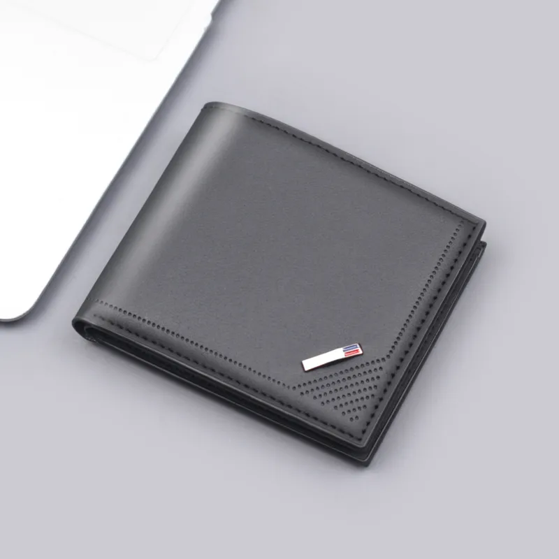 Men's New Business Wallet Factory Direct Sales Leather Card Bag Ultralight Geometric Pattern Elite Style Men's Wallet