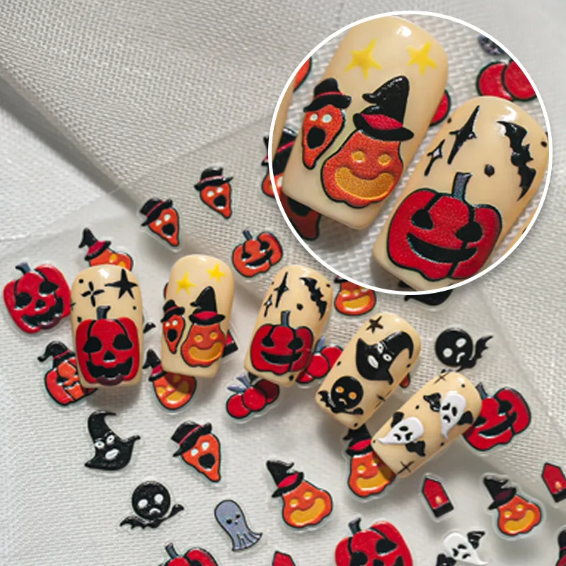 Cartoon Style Cute Retro Pumpkin Nail Decals Nail Stickers Nail Sticker