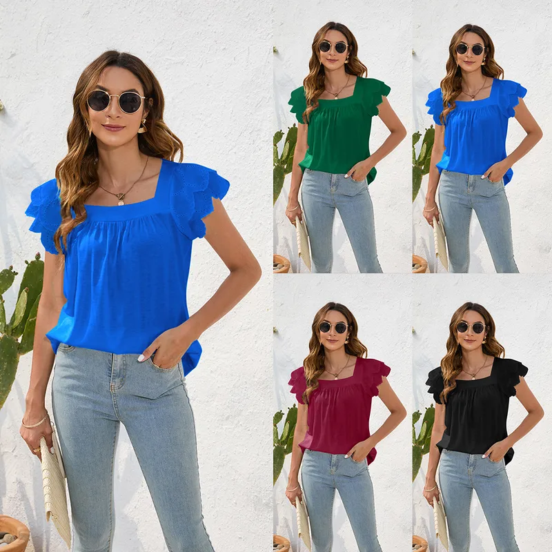 Spring And Summer Loose Casual Women's T-shirt Round Neck Short Sleeve Commuter Solid Color Top Street Style Senior Street Fashion