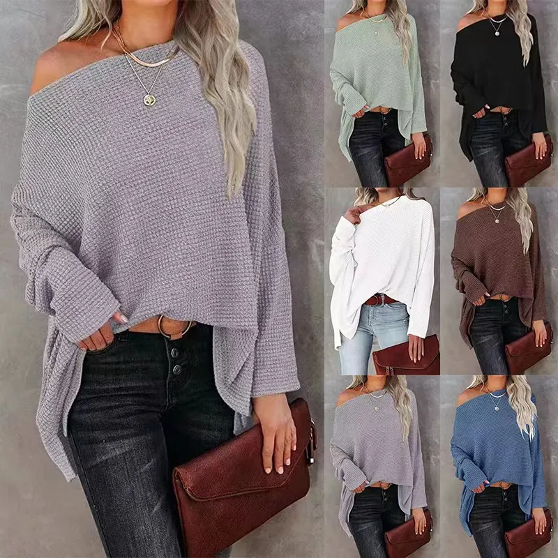 Fall  New European Style Women's Knitted Coat With Yarn Shoulder Regular Length Long Sleeve Classic Retro Style
