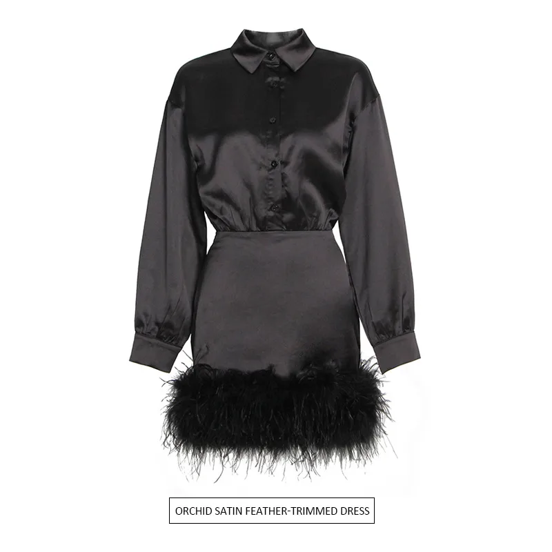 Elegant Satin Wrap Bodycon Dress Women's High Waist Long Sleeve Turn-down Collar Slimming Dress Stylish Pure Color Summer Fashion