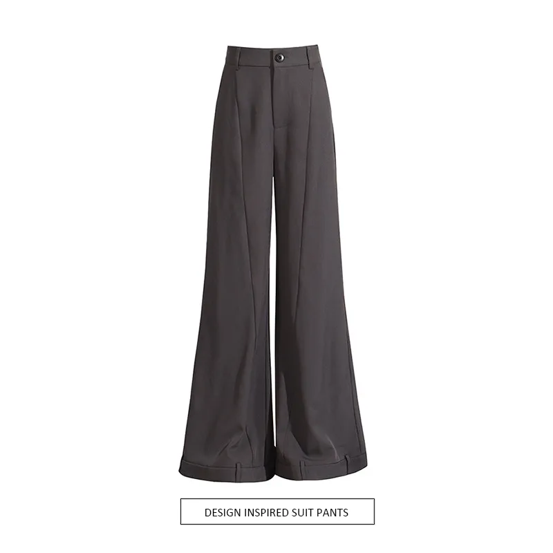 Fashionable High Waist Slim Fit Solid Color Commute Style Suit Pants Women Casual Summer Long Trousers Elegant Business Wear