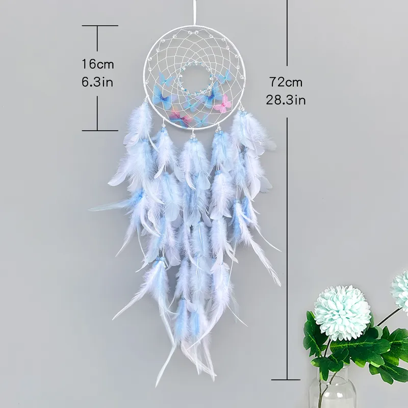 Dreamcatcher Wind Chimes Girl's Room Decoration Birthday Gift Fairy Tale Atmosphere Emotion Handmade Hoop Feather Simple Style