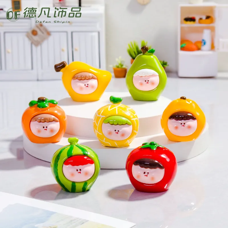 3D Resin Fruit Doll Accessories Large Cream Color Gel Micro Landscape Dollhouse Blind Box Collection Toys