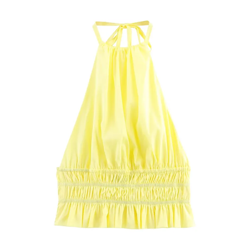 Women's Clothing Ins Internet Hot Sexy Hanging Collar Top