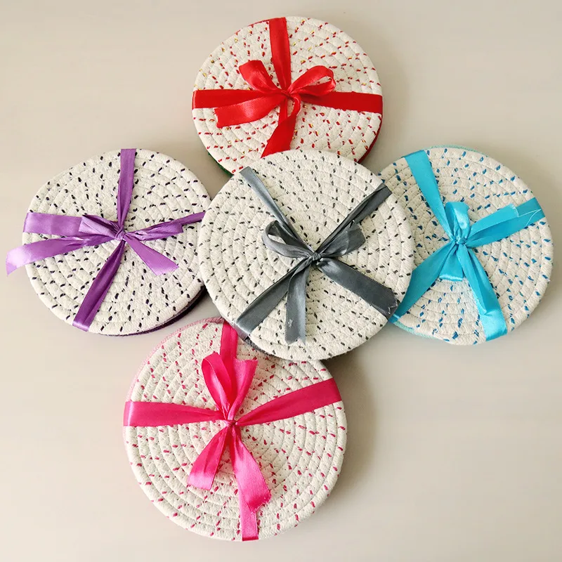 Heat Proof Mat Tableware Set   Placemat Coaster Placemat Ribbon Gift Packaging 3 Pieces American Style