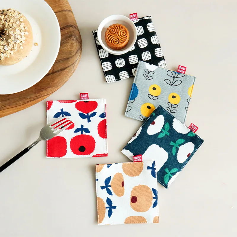 Cup Mat New Fabric Coaster Double-Layer Mug Mat Teacup Mat Heat Insulation Coaster