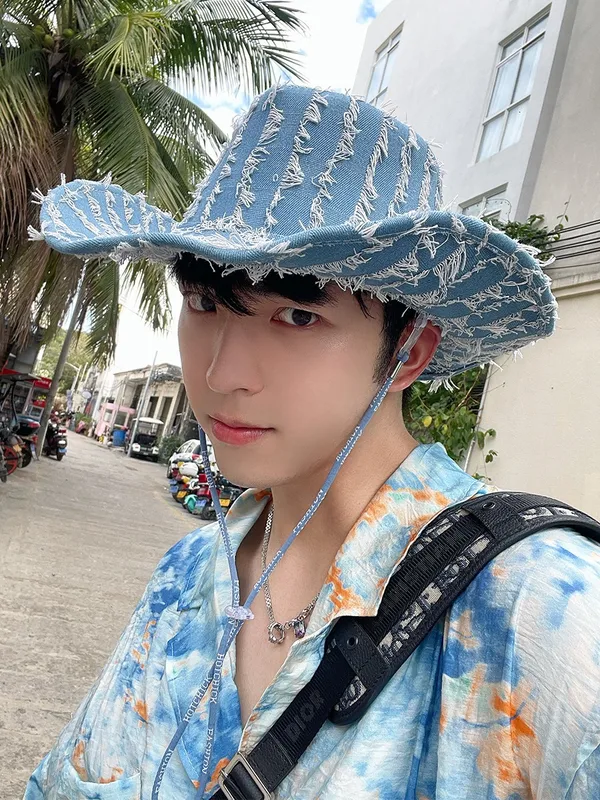 Unisex Cowboy Style Plaid Big Eaves Fedora Hat